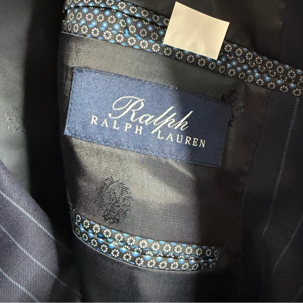 NWT Ralph‎ Lauren Comfort Flex Wool Blend Blazer 48R Navy Stripe Flex Stretch